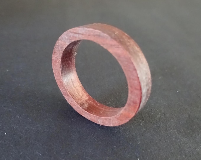 Brown Natural Wood Band, Handcrafted Sandalwood Ring, Sizes 7-10, Simple Brown Band, Classic Wooden Band, 5mm Wide, Simplistic Wood Ring