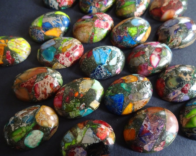 25x18x9mm Regalite Cabochon, Mixed Color, Bright Gemstone Cabochon, Oval, Polished Gem, Large Focal, Colorful Stone, Jewelry Idea, Rainbow