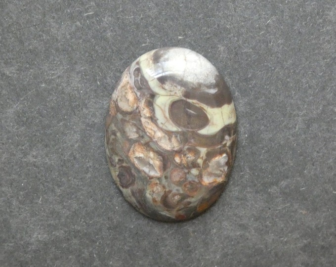 40x30mm Natural Jasper Cabochon, Large Oval Stone, Gemstone Cabochon, Green and Brown, One of a Kind, As Seen in Image, Unique Jasper Stone