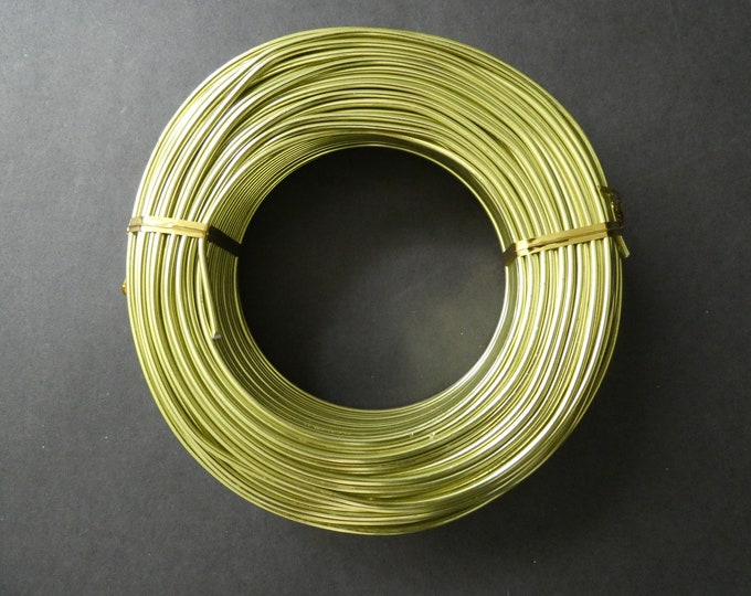 55 Meters Of 2mm Green Yellow Aluminum Jewelry Wire, 2mm Diameter, 500 Grams Beading Wire, Yellow Metal Wire, Jewelry Making & Wire Wrapping