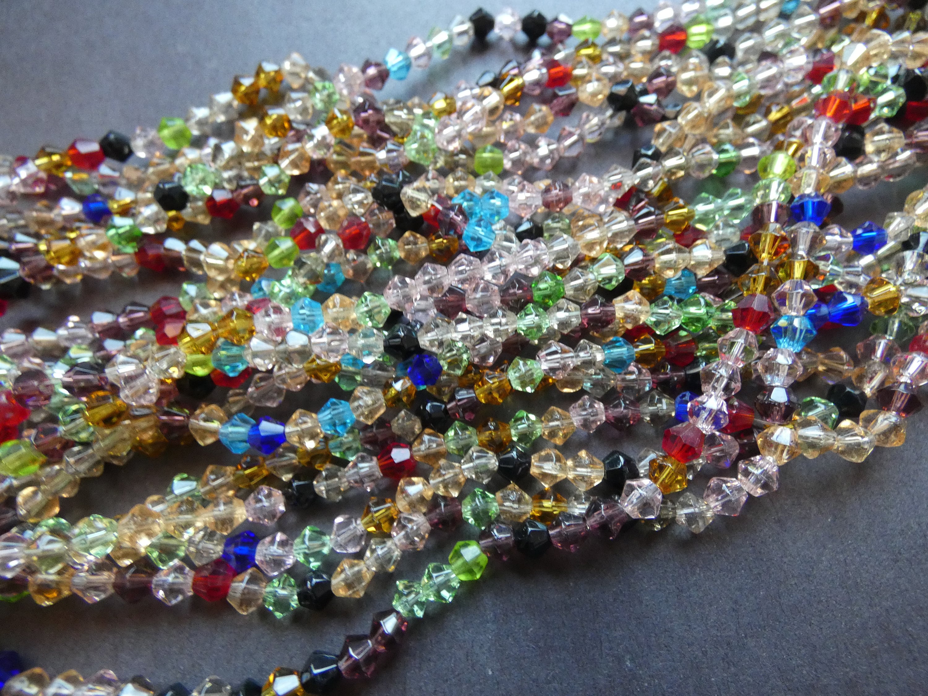 faceted bicone glass beads for jewelry