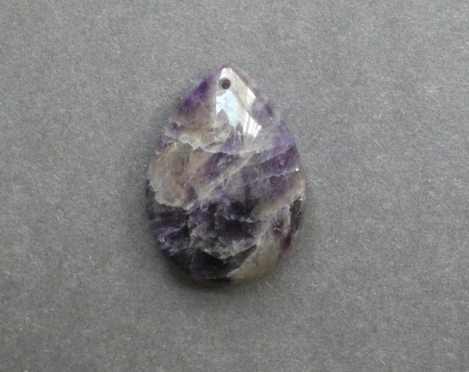 35x25mm Natural Amethyst Pendant, Purple, Large Teardrop, Gemstone Pendant, One of a Kind, Only One Available, Unique Gemstone Pendant