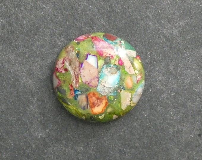 30mm Regalite/Imperial Jasper/Sea Sediment Jasper Cabochon, Gemstone Cabochon, Dyed, One of a Kind, Only One Available, Multicolor