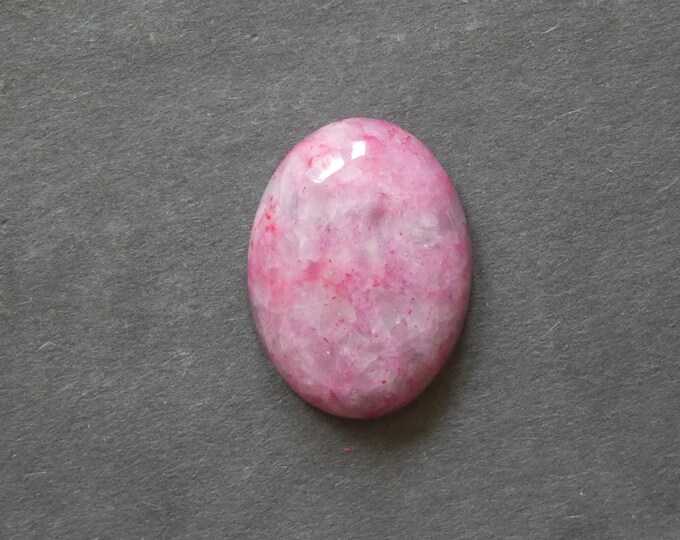 30x22x7.5mm Natural Calcite Cabochon, Gemstone Cabochon, Pink, Dyed, Large Oval, One of a Kind, Only One Available, Unique Calcite Stone