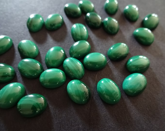 9x7mm Natural Green Malachite Gemstone Cabochon, Oval Cabochon, Polished, Stone Cabochon, Natural Gemstone, Striped, Malachite Gemstone