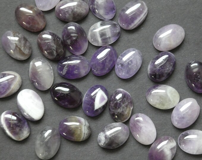 14x10mm Natural Amethyst Cabochon, Oval Cabochon, Polished Gem, Natural Gemstone, Purple Amethyst, February Birth Stone, Classic Birthstone