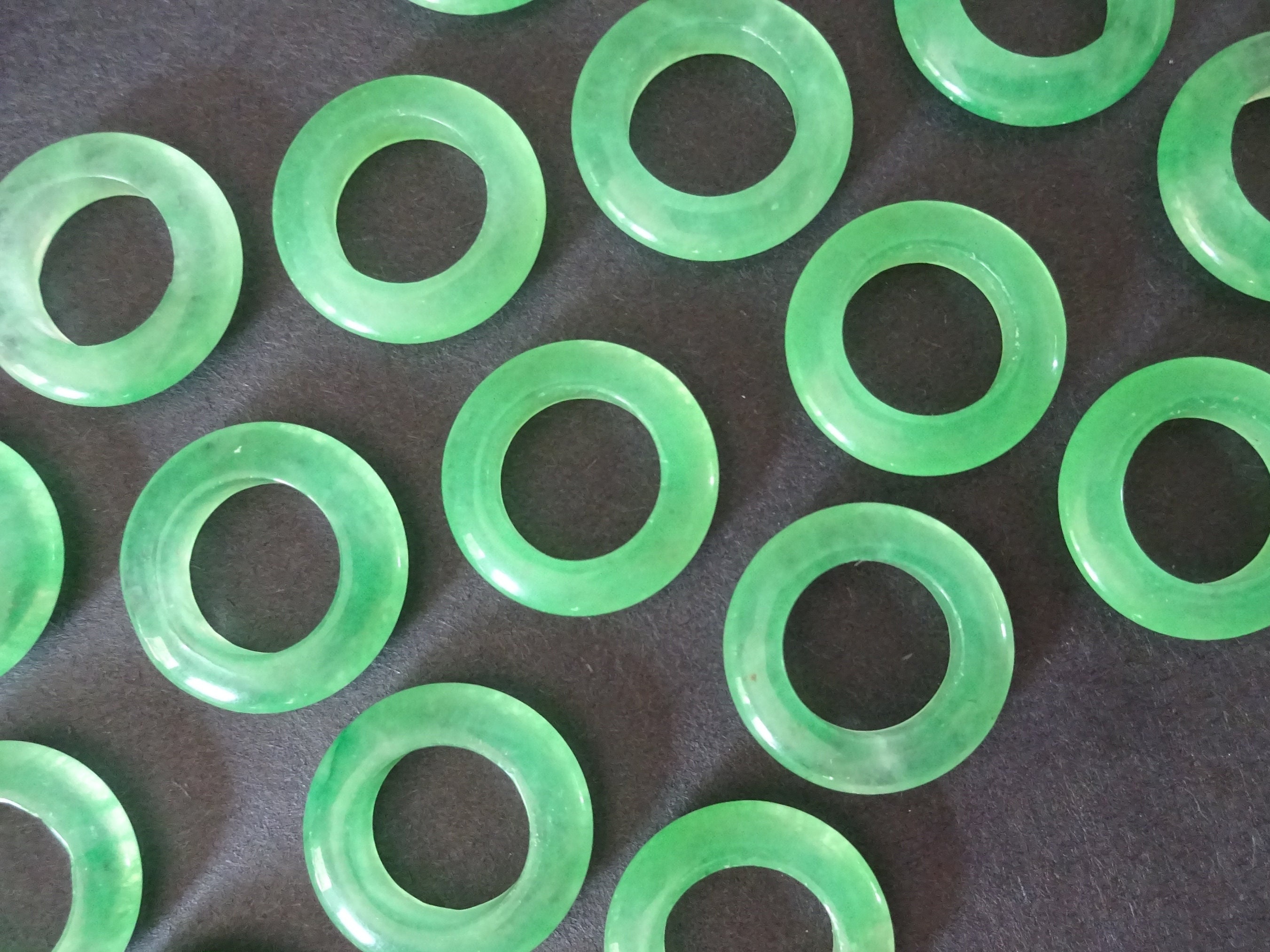 20x4mm Malaysia Jade Ring Bead, Thick Stone Ring, Large 12mm Hole ...
