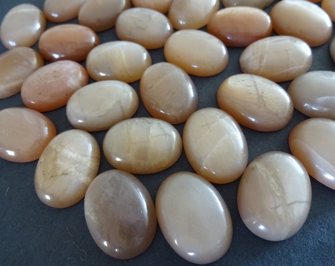 20x15mm Natural Sunstone Cabochon, Oval Gemstone Cabochon, Light Orange Gemstone, Polished Gem, Semi Translucent, Peach Crystal Stone