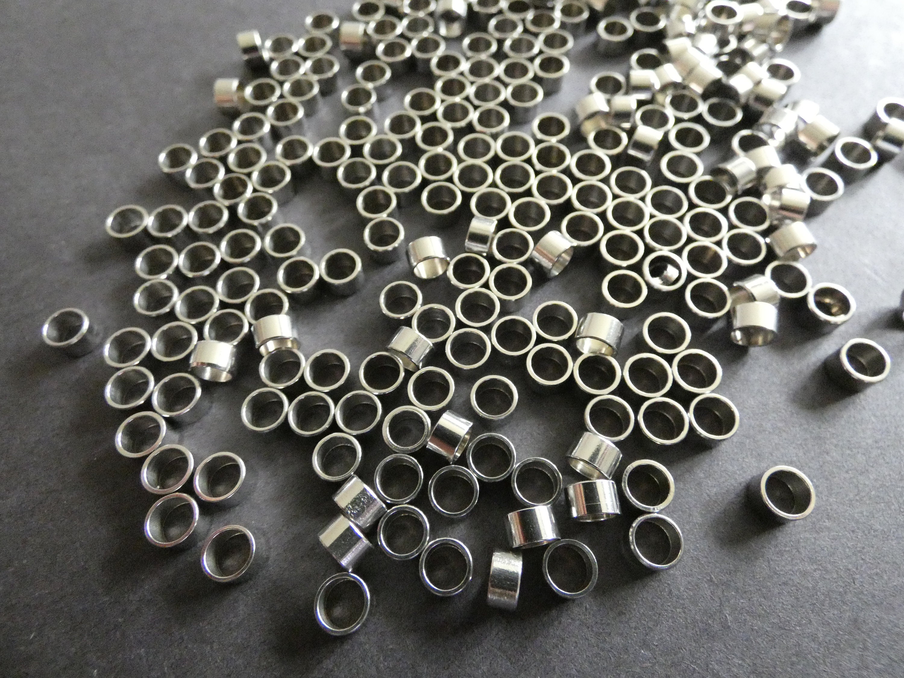 Stainless Steel 5mm Column Beads, Silver Color, 1.5mm Hole, Cylinder