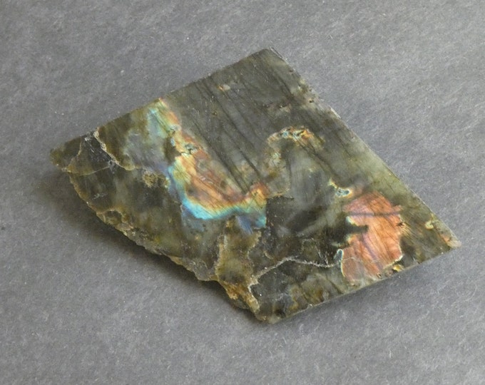 127x80mm Natural Labradorite Stone, Blue Iridescent, Large Gemstone Cabochon, One of a Kind, Only One Available, Unique Labradorite Stone