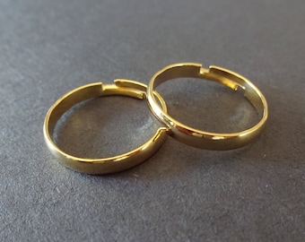 Adjustable Stainless Steel Ring, Resizeable Stainless Steel Ring, Adjustable Band, Unisex Gold Color Ring, Gold Band, Adjustable Steel