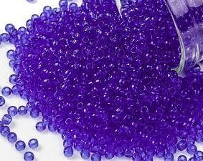 11/0 Toho Seed Beads, Transparent Sapphire (942), 10 grams, About 1110 Round Seed Beads, 2.2mm with .8mm Hole, Transparent Finish