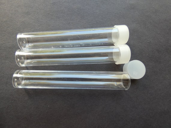 76mm Clear Plastic Tube Bead Container, With Lid, 76mm Longx13.5mm