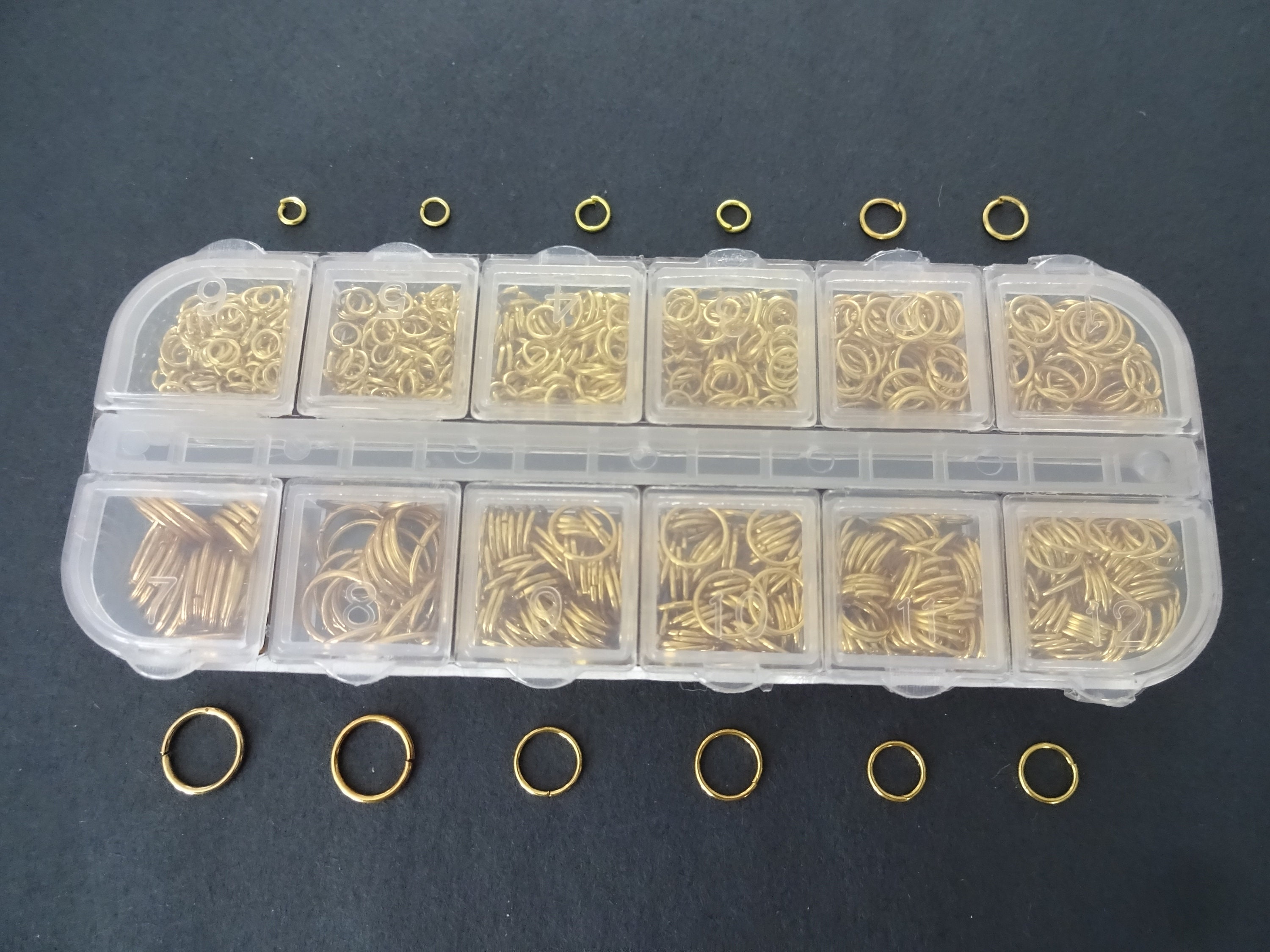 1000 Piece Iron 4-10mm Jump Ring Set, Unsoldered Gold Color Jump Rings ...