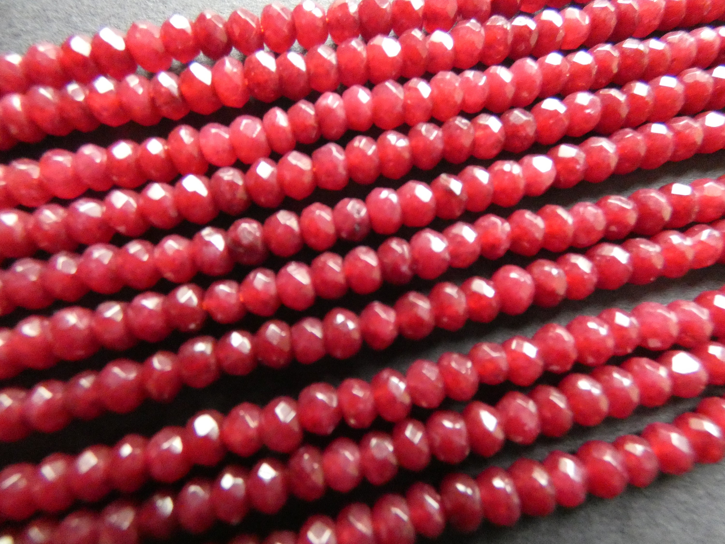 15 Inch 4x2mm Natural Malaysia Jade Bead Strand, Dyed, 144 Faceted