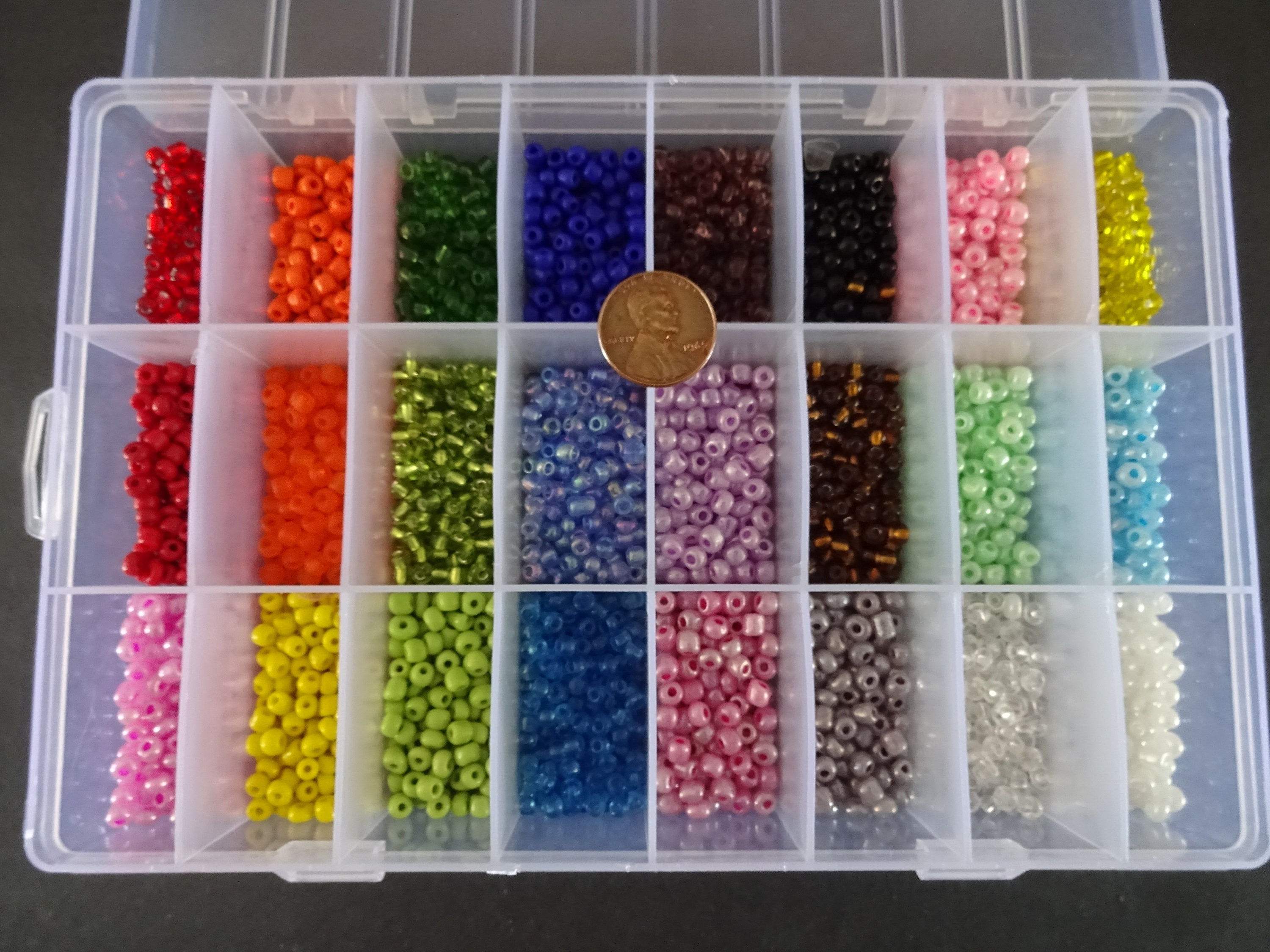 3600pcs 4mm Glass Seed Beads 24 Colors Small Beads Kit Bracelet