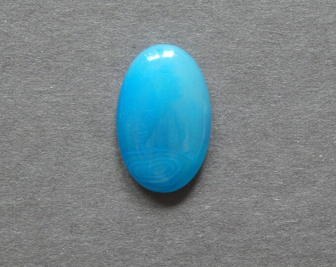 28x18x6mm Natural Striped Agate Cabochon, Banded Agate, Gemstone Cabochon, Oval, Blue, Dyed & Heated, One of a Kind, Only One Available