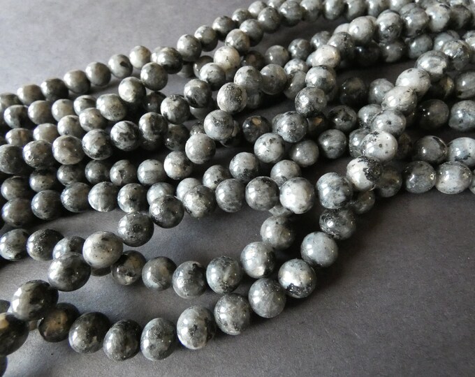 15.5 Inch 8mm Natural Labradorite Ball Bead Strand, About 48 Ball Beads, Natural Polished Gemstone, Translucent Gray Stone Bead, Hand Cut