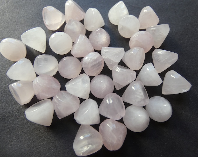 10mm Natural Rose Quartz Cabochon, Round Cone Gemstone Cabochon, Pink Stone, Pretty Gem, Polished Gem, Quartz, Cone Cab Stone, DIY Jewelry