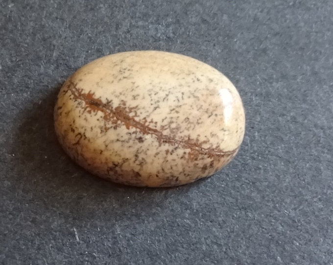 25x18mm Natural Picture Jasper Cabochon, Large Oval, Brown & Beige, One Of A Kind, As Seen In Image, Only One Available, Picture Jasper Cab