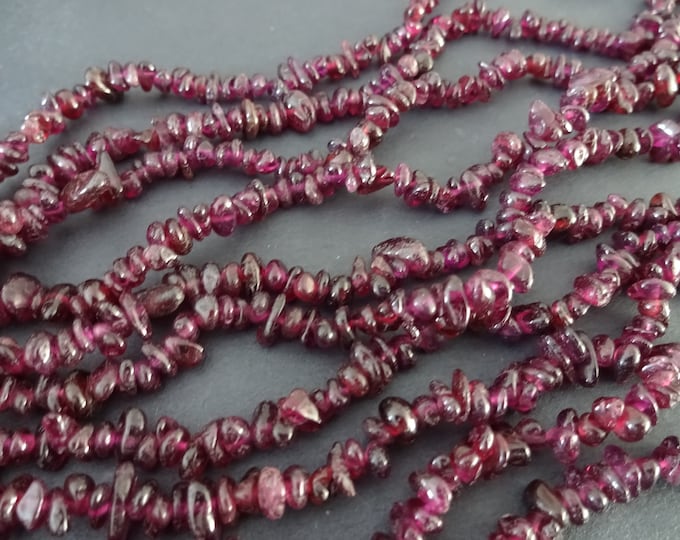 15 Inch Natural Rhodolite 4-6mm Bead Strand, About 160 Purple Beads, Rhodolite Chips, Drilled, Purple Crystals, LIMITED SUPPLY, Hot Deal!