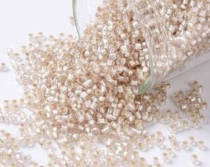 15/0 Toho Seed Beads,  Silver Lined Frosted Rosaline (31F), 10 grams, About 3000 Round Seed Beads, 1.5mm w/ .7mm Hole, Frosted Finish