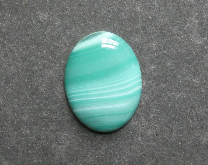 40x30mm Natural Agate Cabochon, Gemstone Cabochon, Large Oval, Green, Dyed, One Of A Kind, Agate Cabochon, Polished Agate Stone, Unique