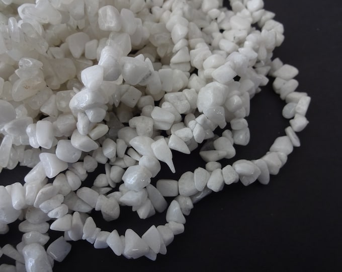 34 Inch Strand Natural Snow Quartz Beads, 8-9mm Natural Stone Beads, About 275 Gemstone Bead Stones, White Gemstone, White Quartz Chip