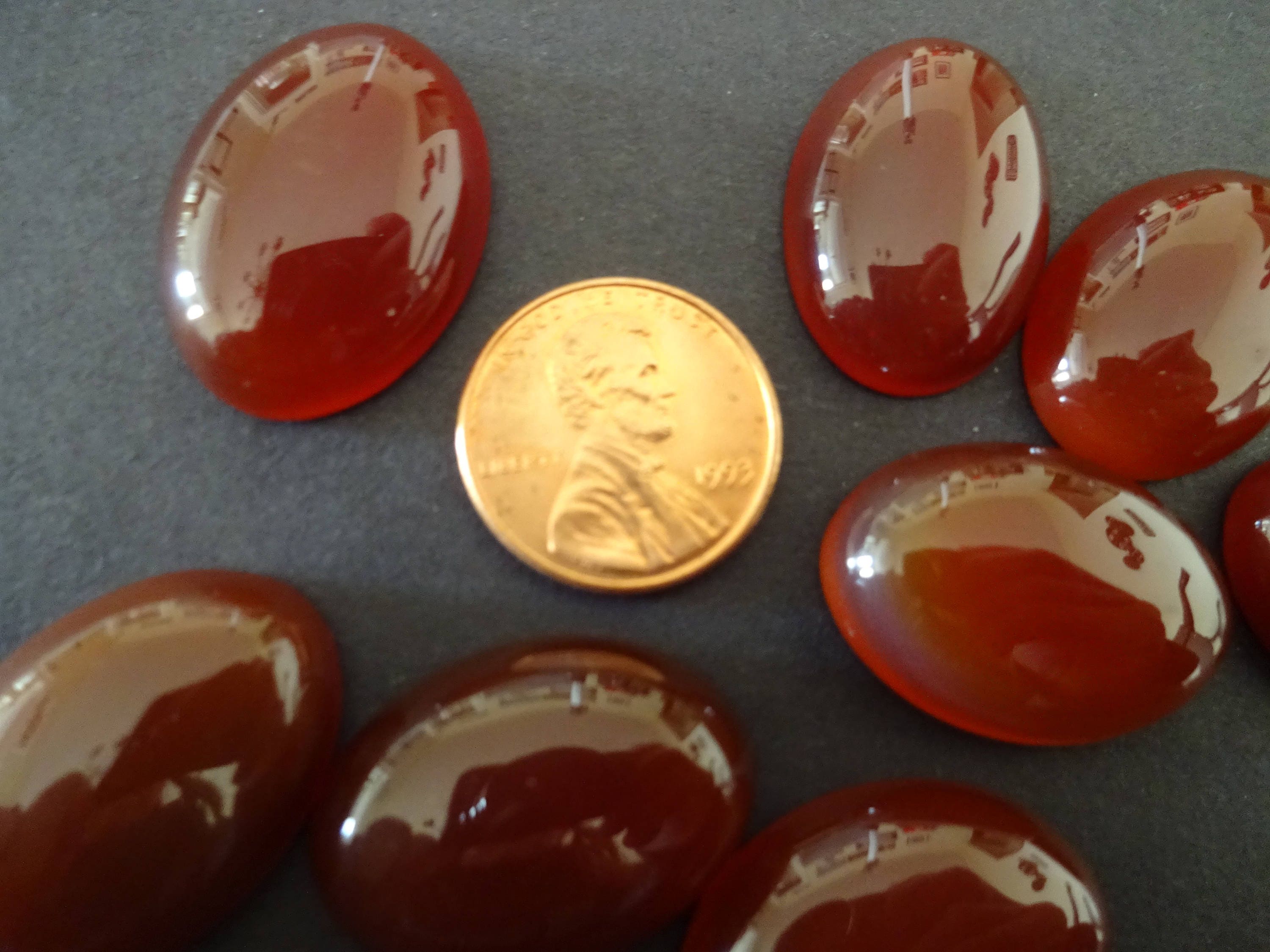 25x18mm Natural Red Agate Gemstone Cabochon, Oval Cabochon, Polished