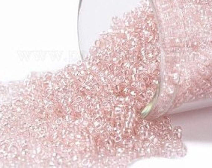 15/0 Toho Seed Beads, Transparent Luster Rose (290), 10 grams, About 3000 Round Seed Beads, 1.5mm w/ .7mm Hole, Luster Finish