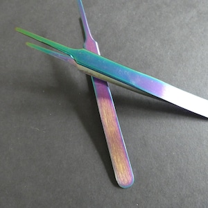 Stainless Steel Beading Tweezers, 12x1 cm Colorful Rainbow Tweezers, Basic Tool For Crafts & Jewelry Making, Multicolor Jewelry Tool