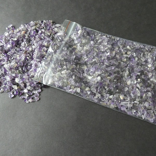 Half Pound Natural Amethyst Chips, Undrilled, 3-9x1-4mm Size, 250 Grams, 8.8 Ounces, No Holes, Gem Pieces, Genuine Amethyst Nuggets, Purple