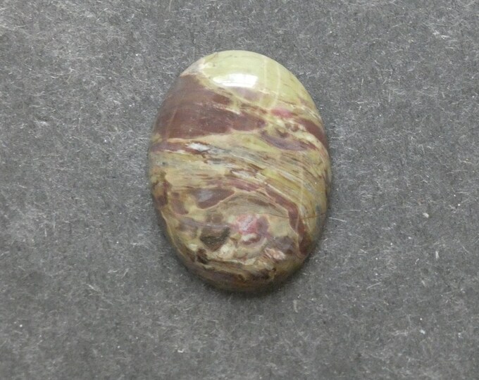 30x22mm Natural Agate Cabochon, Gemstone Cabochon, Large Oval, Green and Brown, One of a Kind, Only One Available, Multi-Color Agate Stone