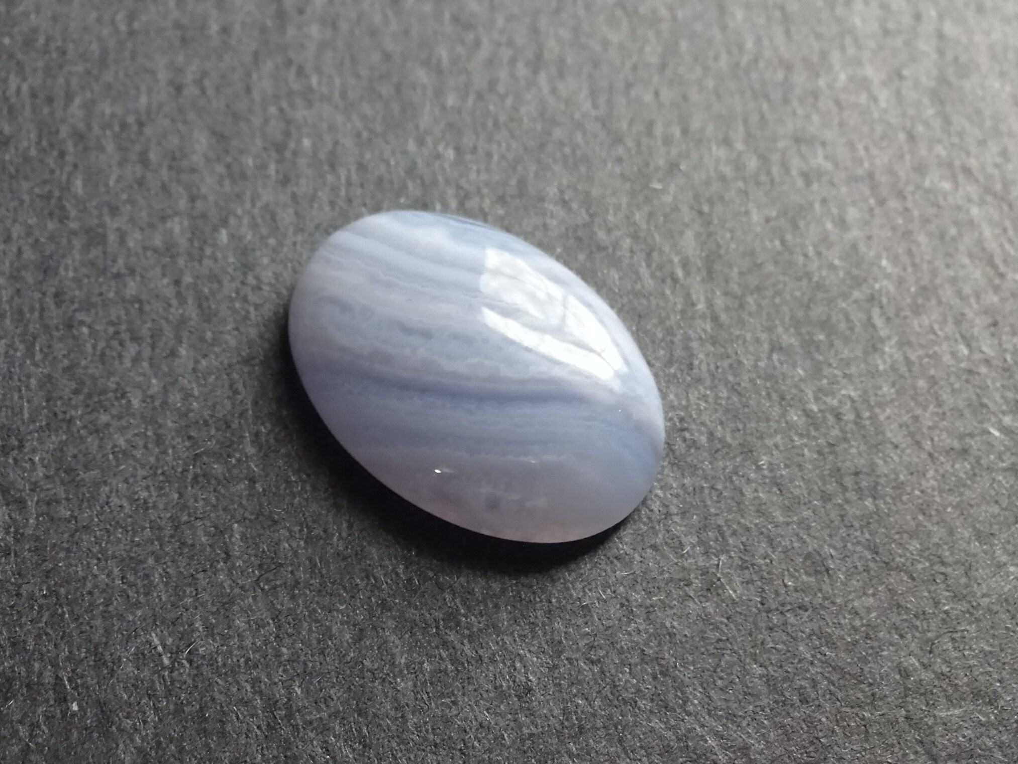 Natural BLUE LACE AGATE 25x18mm Oval CABOCHON ~ ~ Flat Bottom B- Grade