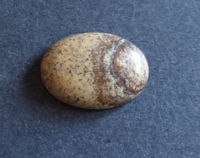 25x18mm Natural Picture Jasper Cabochon, Large Oval, Brown & Beige, One Of A Kind, As Seen In Image, Only One Available, Picture Jasper Cab