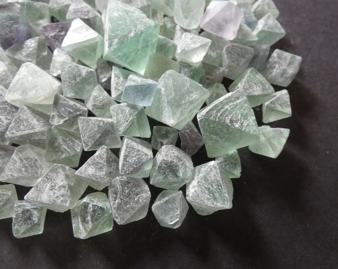 20 Piece Natural Fluorite Cube Nuggets, Undrilled, 12-22x9-16, No Holes, Gem Pieces, Genuine Fluorite Chunks, Blue and Purple, Unfinished
