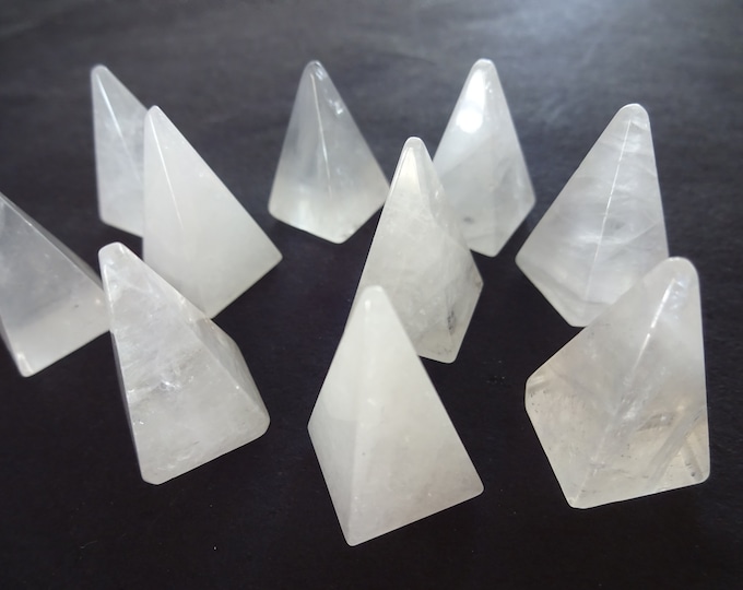 25x14mm Natural Quartz Pyramid Cabochon, Triangle Cab, Clear Quartz Crystal, Undrilled, Polished Gem, Pyramid Stone, Crystal Cabochon