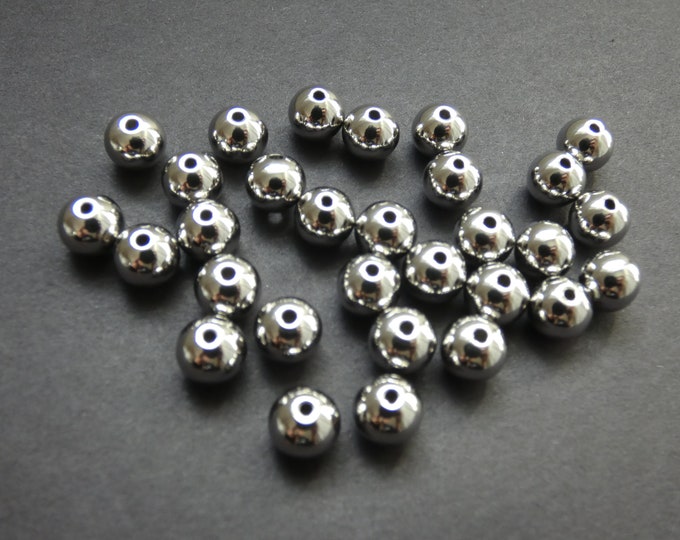 10 PACK 304 Stainless Steel 8mm Ball Beads, Silver Color, 1mm Hole, Classic Round Beads, Jewelry Making Supply, Metallic, Steel Beads