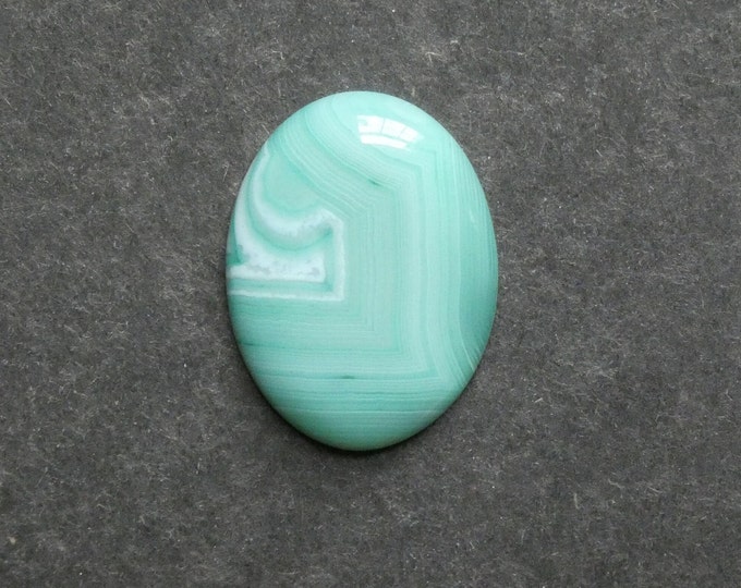 40x30mm Natural Agate Cabochon, Gemstone Cabochon, Large Oval, Green, Dyed, One Of A Kind, Agate Cabochon, Polished Agate Stone, Unique