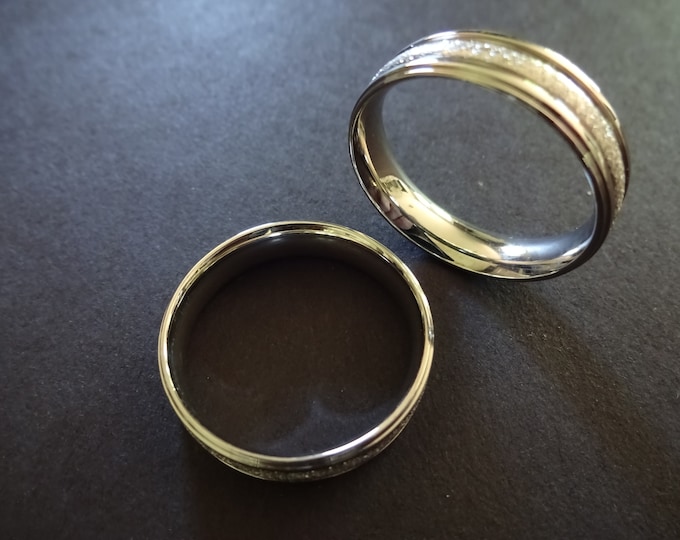 Titanium with Rough Finish Ring, Sparkly Titanium Band, Silver Titanium Ring, His or Her Ring, 4mm or 6mm width, Metal Grind Ring