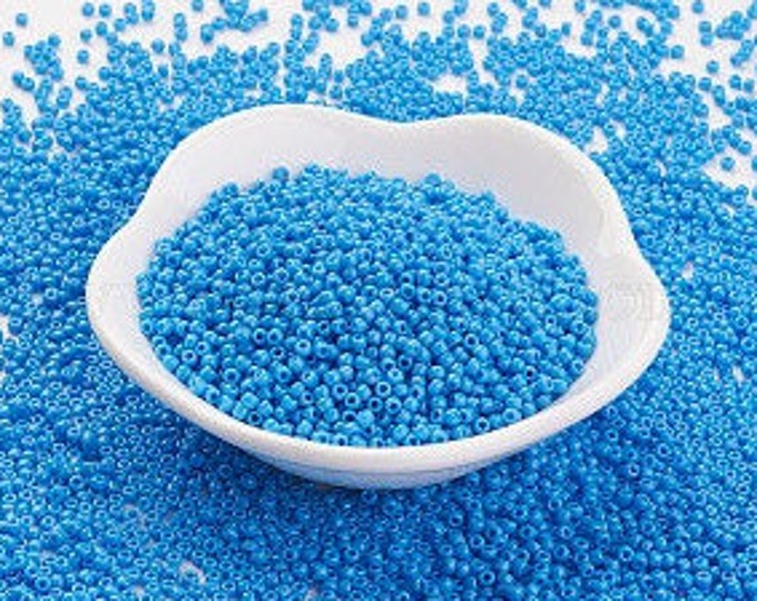 11/0 Toho Seed Beads, Opaque Cornflower (43D), 10 grams, About 900 Round Seed Beads, 2x1.5mm with .5mm Hole, Opaque Finish