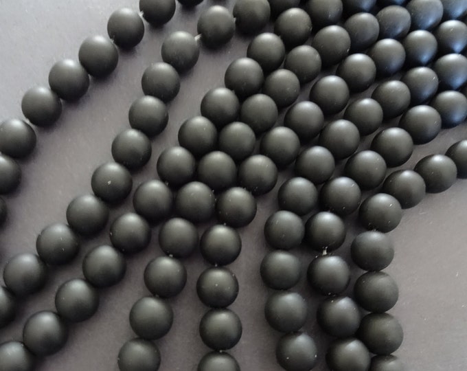 10mm Natural Black Agate Ball Beads, Dyed & Heated, 15.5 Inch Strand With About 38 Beads, Round Agate Bead, Polished Stones, 10mm Ball Bead