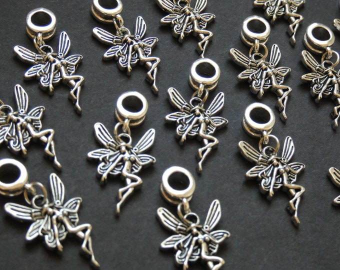33mm European Fairy Drops, Etched Fairy Dangle Beads, Fairy Drop Bead, Pewter Drop, 33mm Drop, Fairy Dangle Pendant, Fairy Dangle Charm