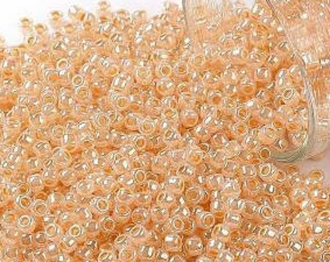 11/0 Toho Seed Beads, Ceylon Apricot (904), 10 grams, About 1110 Round Seed Beads, 2.2mm with .8mm Hole, Ceylon Finish