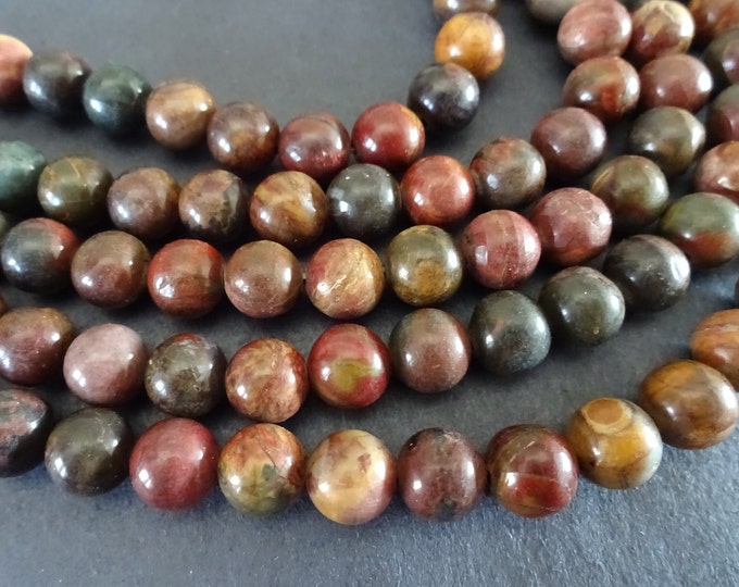 8mm Natural Picasso Jasper Bead Strand, Picasso Stone Beads, 15.7 Inch Strand Of About 50 Ball Beads, Jasper Beads, Natural Gemstone