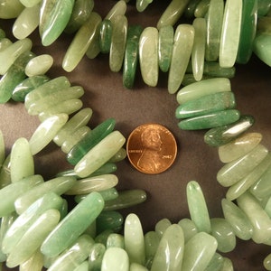 16 Inch 5-22mm Natural Green Aventurine Beads, About 100 Gemstone Beads, Polished Aventurine Crystal, Drilled 1mm Hole, Green Quartz image 2
