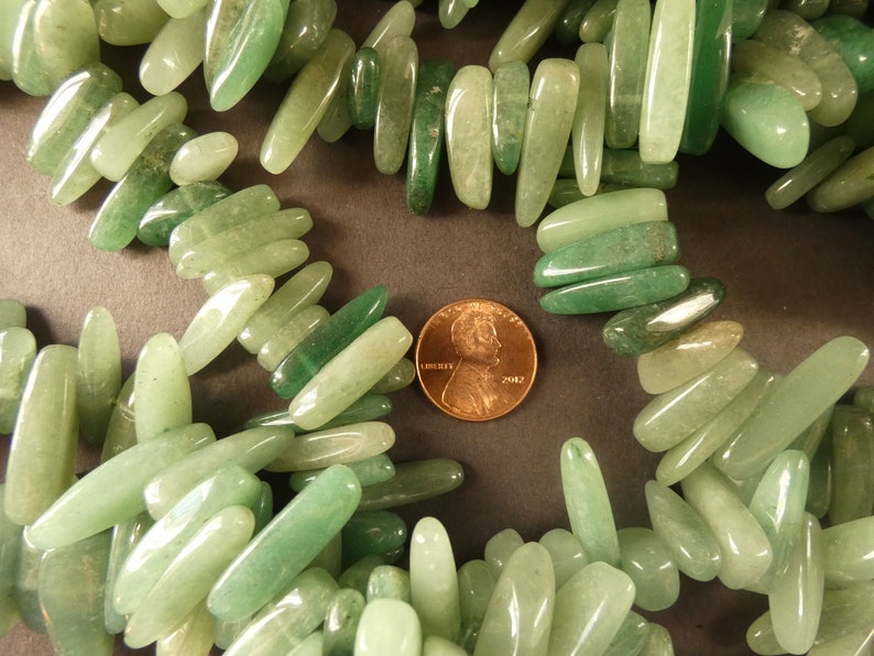 16 Inch 5-22mm Natural Green Aventurine Beads, About 100 Gemstone Beads, Polished Aventurine Crystal, Drilled 1mm Hole, Green Quartz image 2