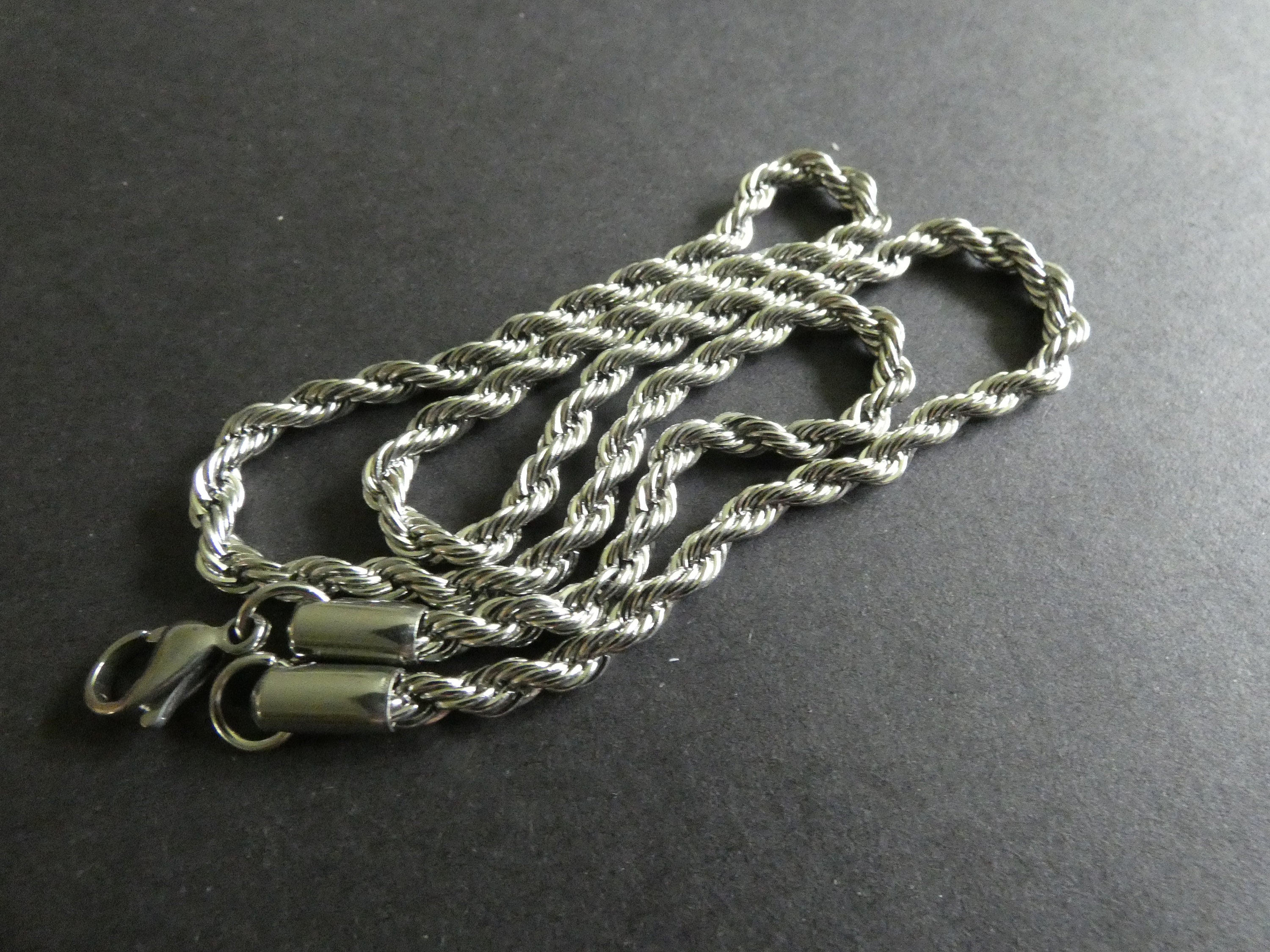304 Stainless Steel Men's Rope Chain Silver Color Etsy