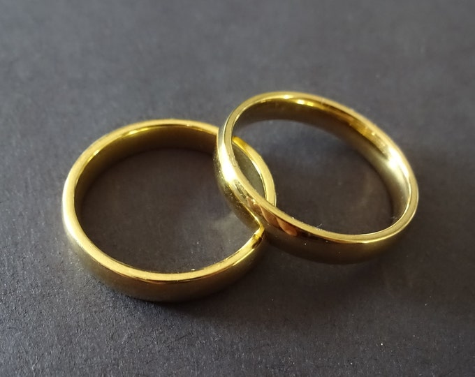 Simple Stainless Steel Ring, Basic Band, Size 7-11, Handcrafted Steel Ring, Men's Ring, Unisex Jewelry, Wedding Band, Engagement Ring, Gold