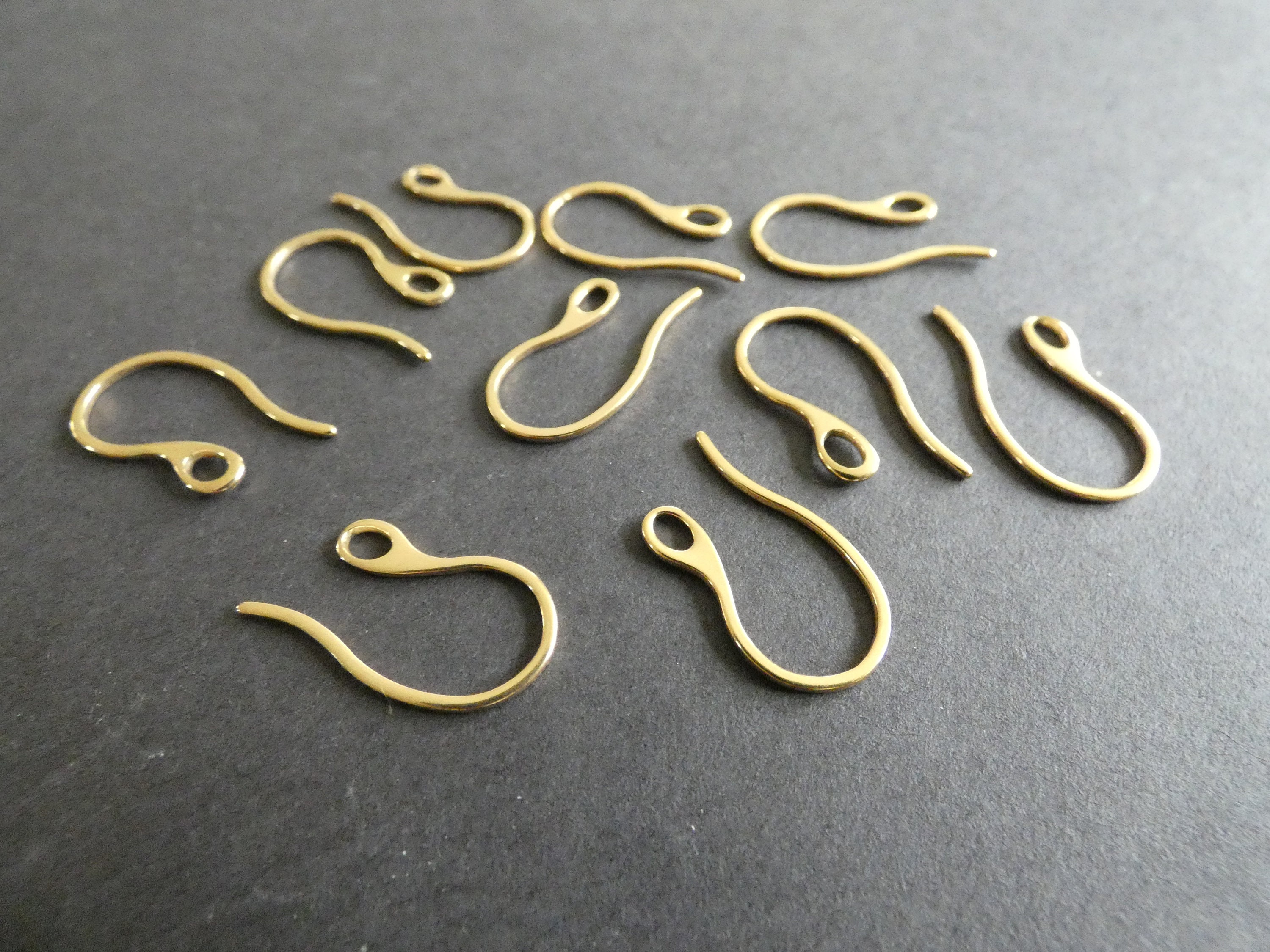 10 PIECE 304 Stainless Steel 22mm Earring Hooks, Golden Hook Earrings